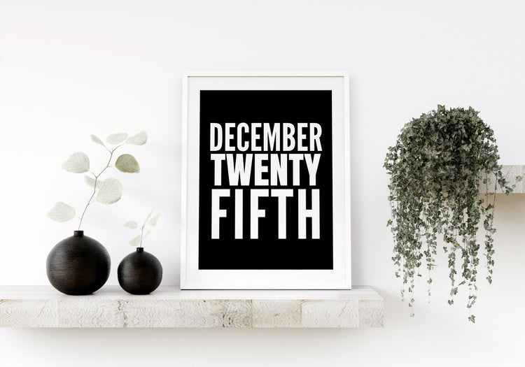 December Twenty Fifth Christmas Poster
