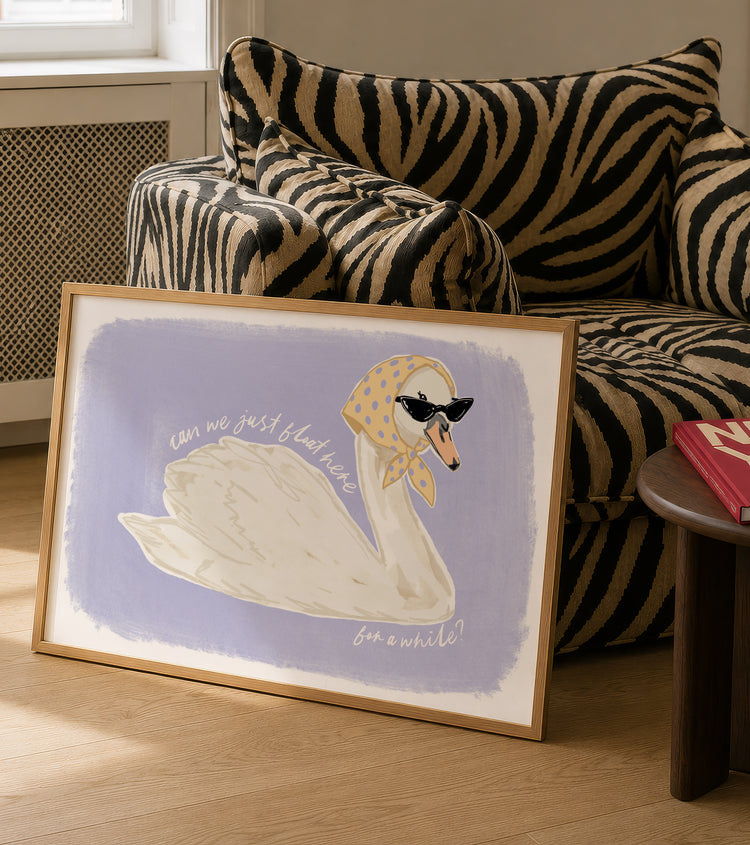 Can We Just Float Here Swan Print
