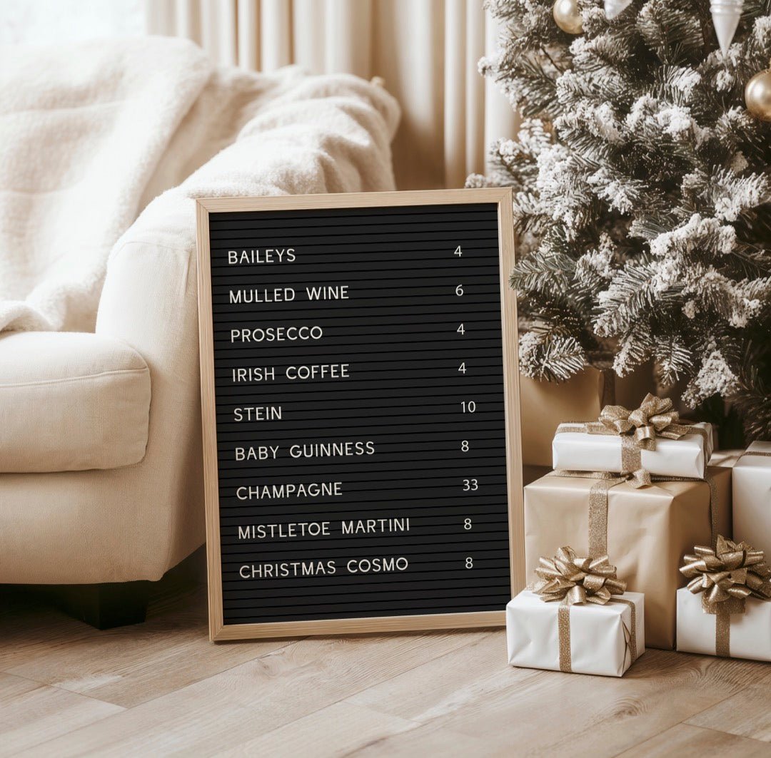Festive Drinks Menu Kitchen Wall Art