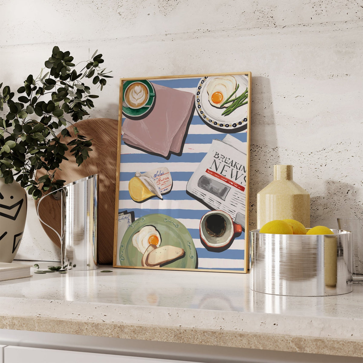 Newspaper & Breakfast Poster