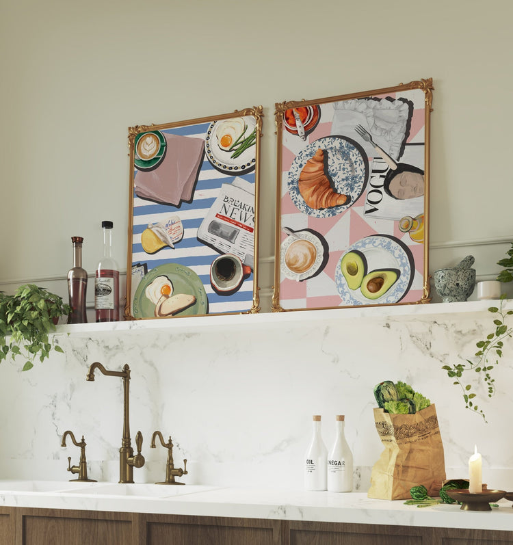 Newspaper & Breakfast Wall Art