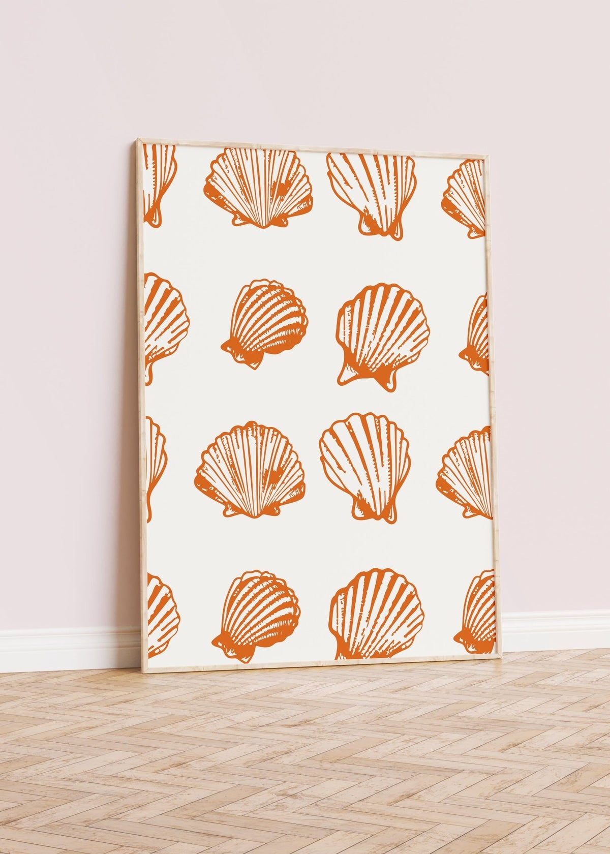 Seashells Orange Wall Art