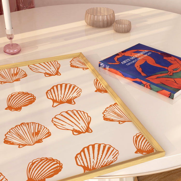 Seashells Orange Wall Print