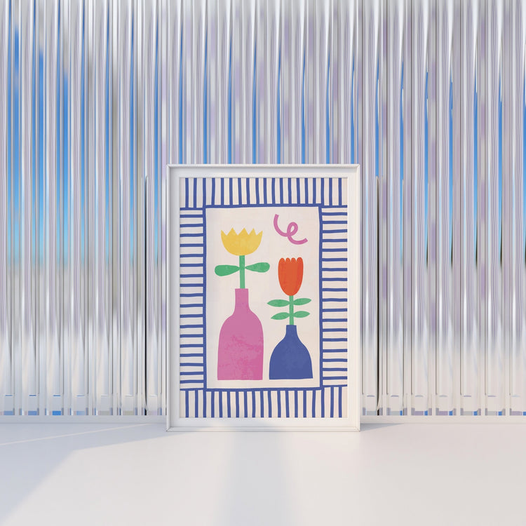 Abstract Flower Vases Print