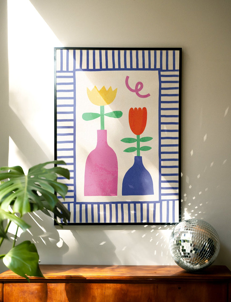 Abstract Flower Vases Print