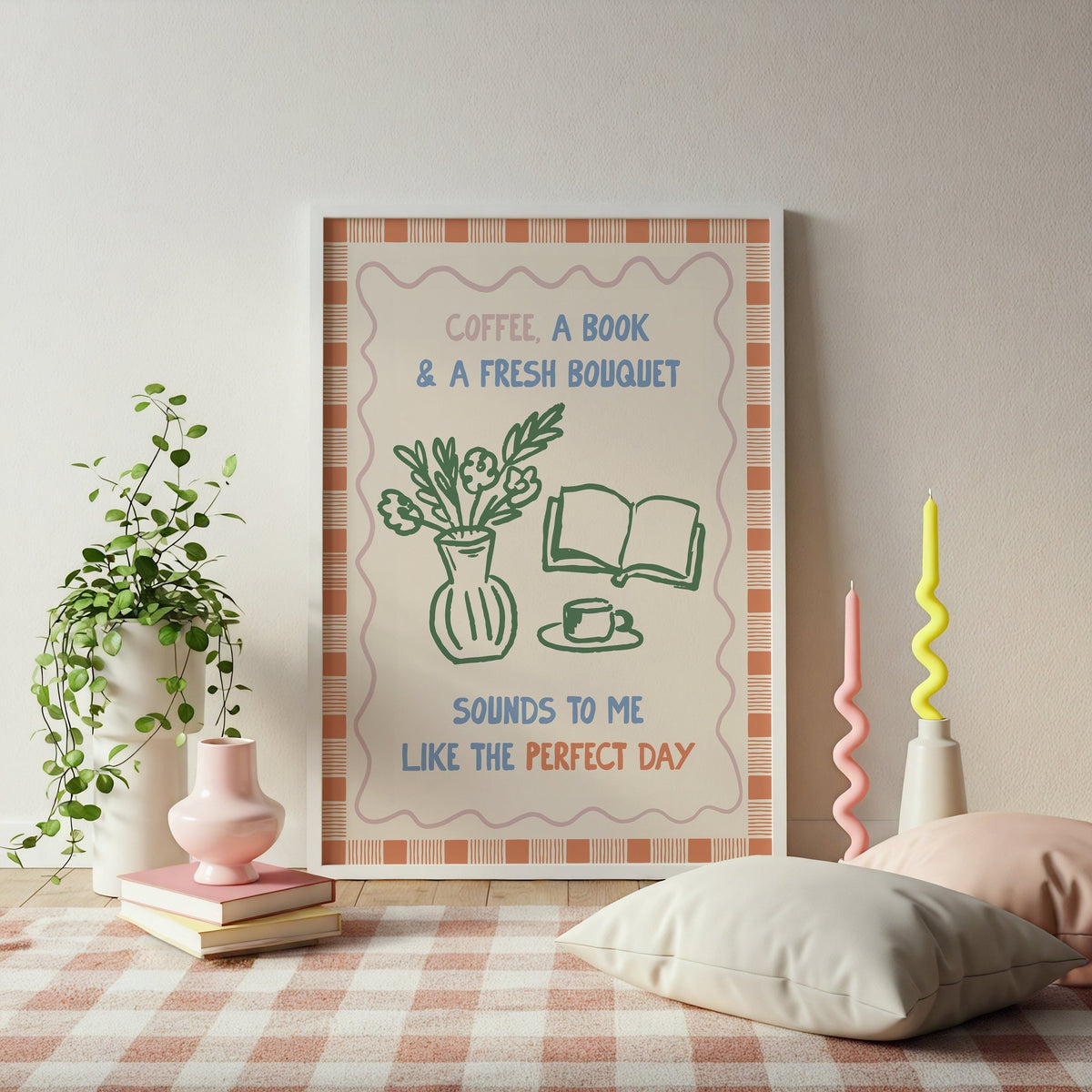 Books and Flowers Perfect Day Print