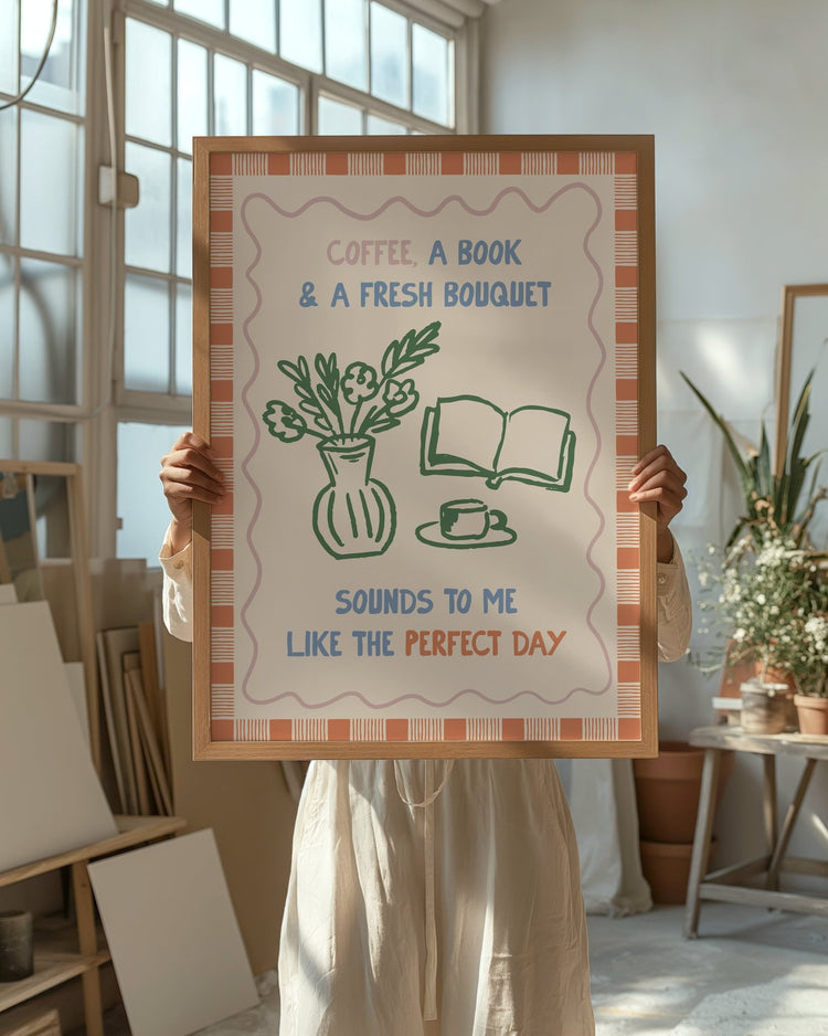 Books and Flowers Perfect Day Print
