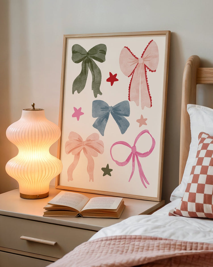 Bows & Stars Christmas Print