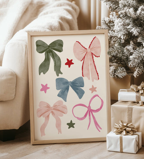 Bows & Stars Christmas Print