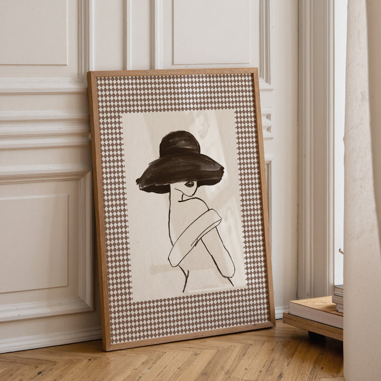 Lady in Oversized Hat Print