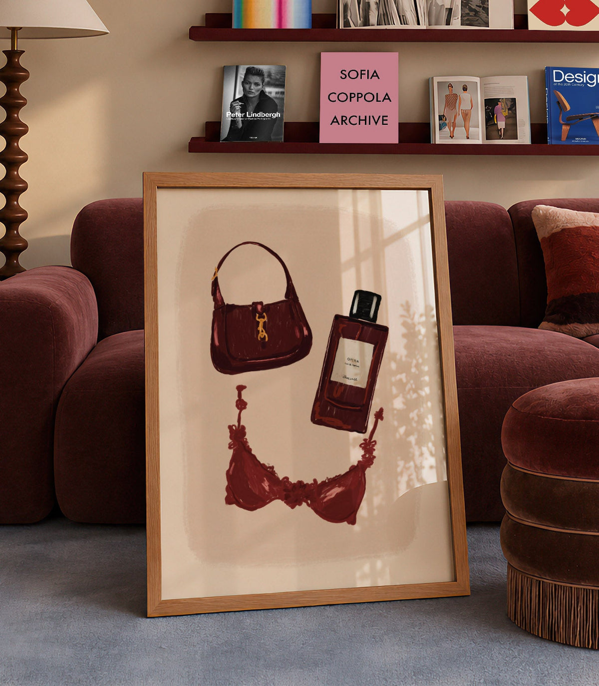 Burgundy Dressing Room Print