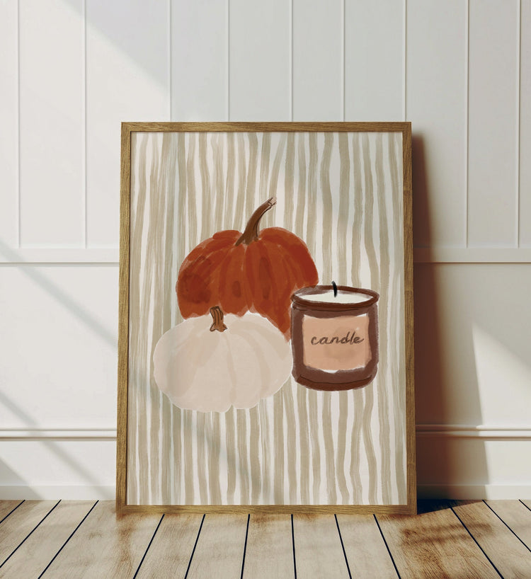 Candles & Pumpkins Autumn Print