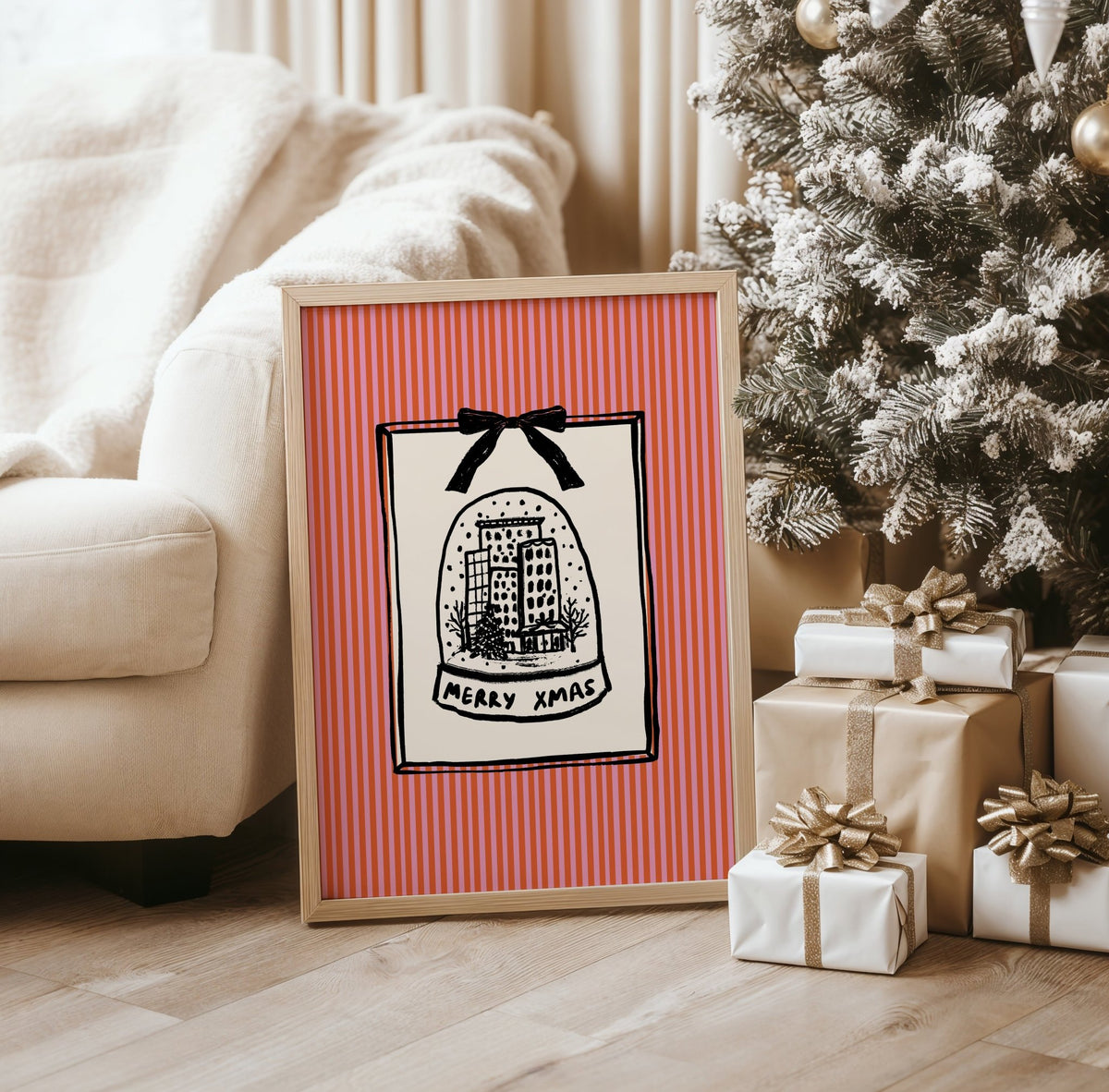 Christmas Snow Globe Print