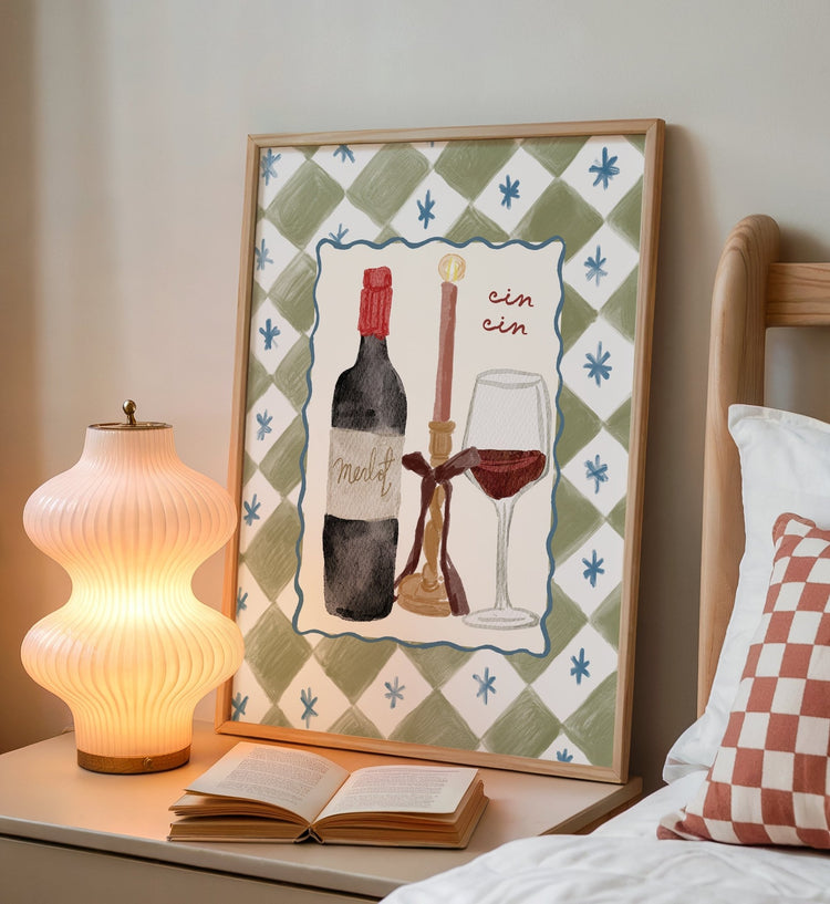 Cin Cin Red Wine Print
