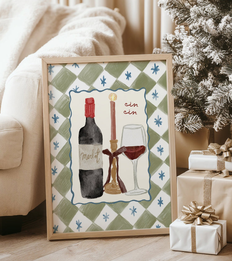 Cin Cin Red Wine Print