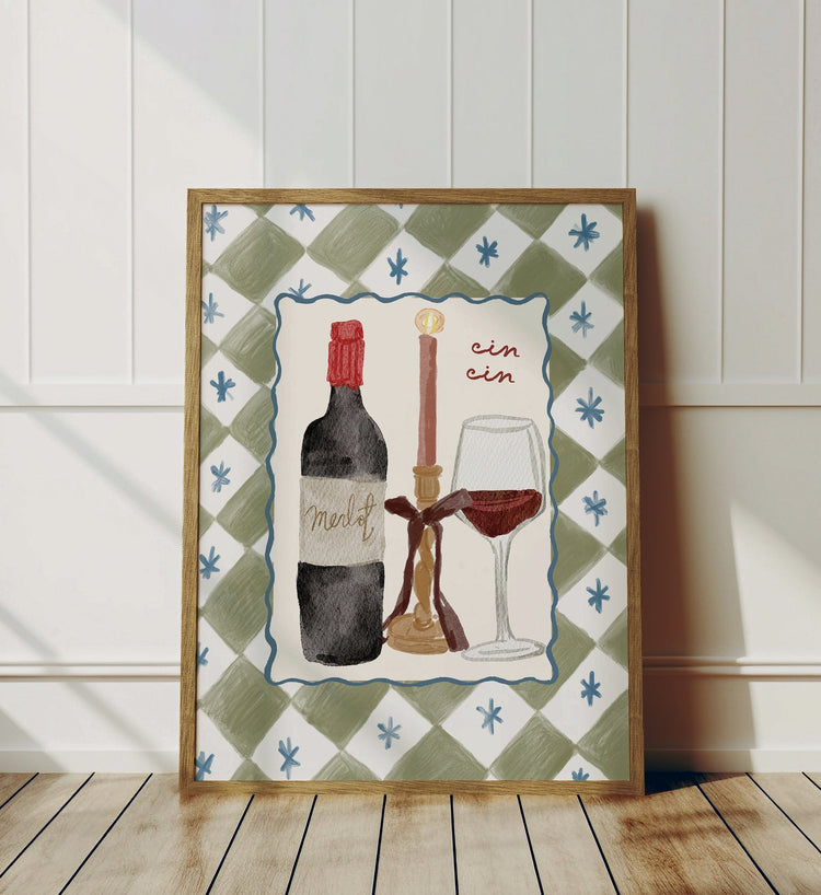 Cin Cin Red Wine Print