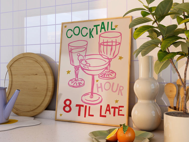 Cocktail hour 8 Til Late Print