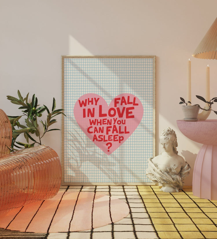 Fall Asleep Bedroom Quote Print