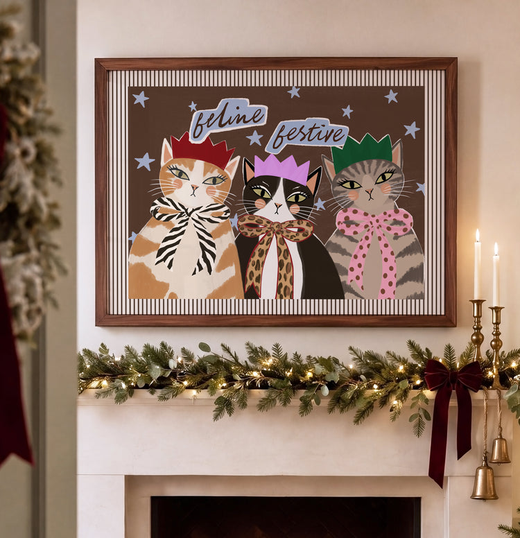 Feline Festive Christmas Cats Print