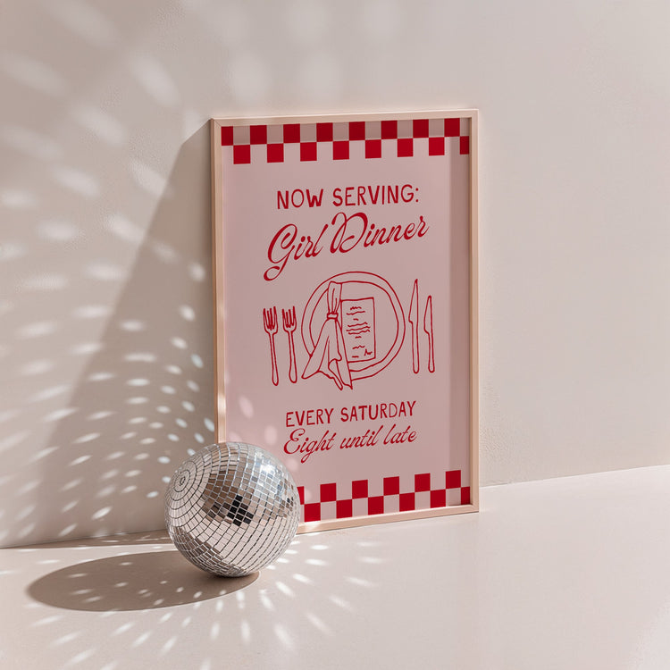 Girl Dinner Kitchen Print