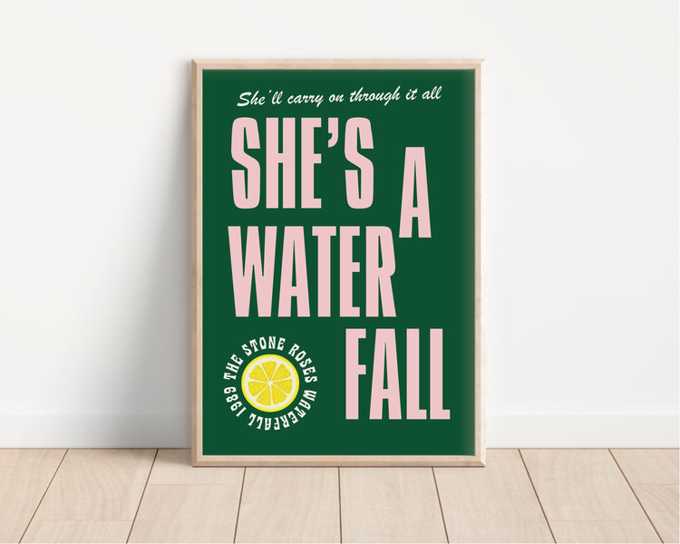 She's A Waterfall Stone Roses Inspired Poster