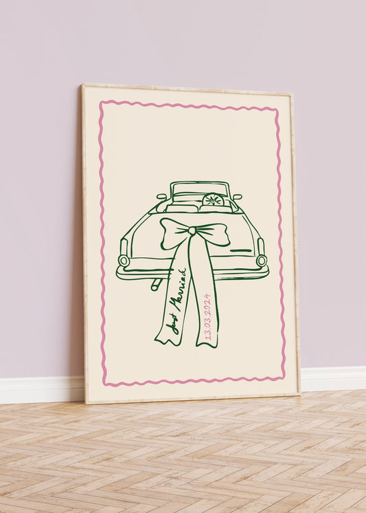 Just Married Personalised Wedding Gift Print