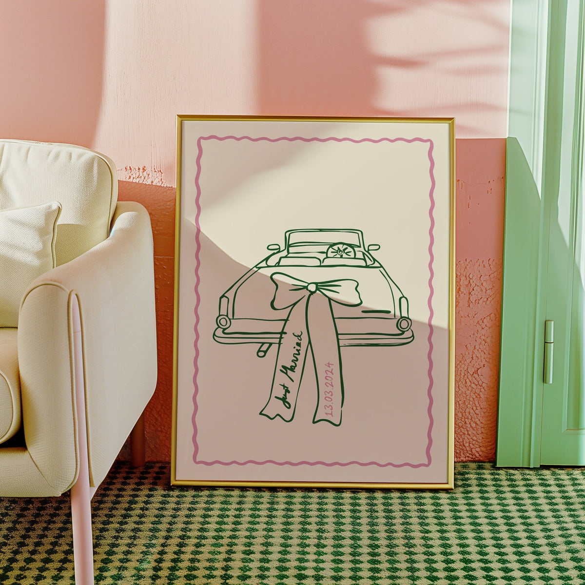 Just Married Personalised Wedding Gift Print