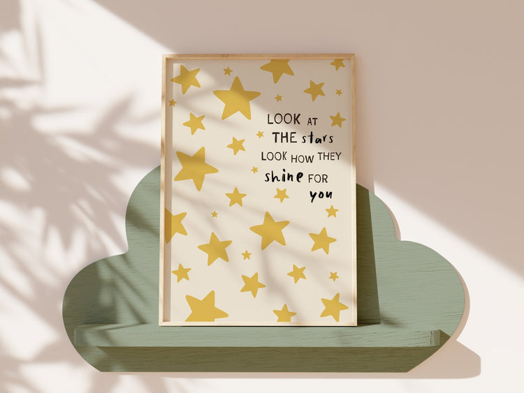Look At The Stars Nursery Print