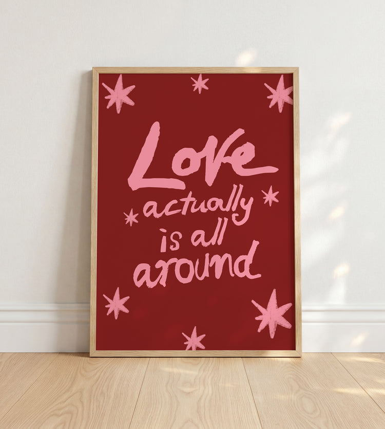 Love Is All Around Pink & Red Print