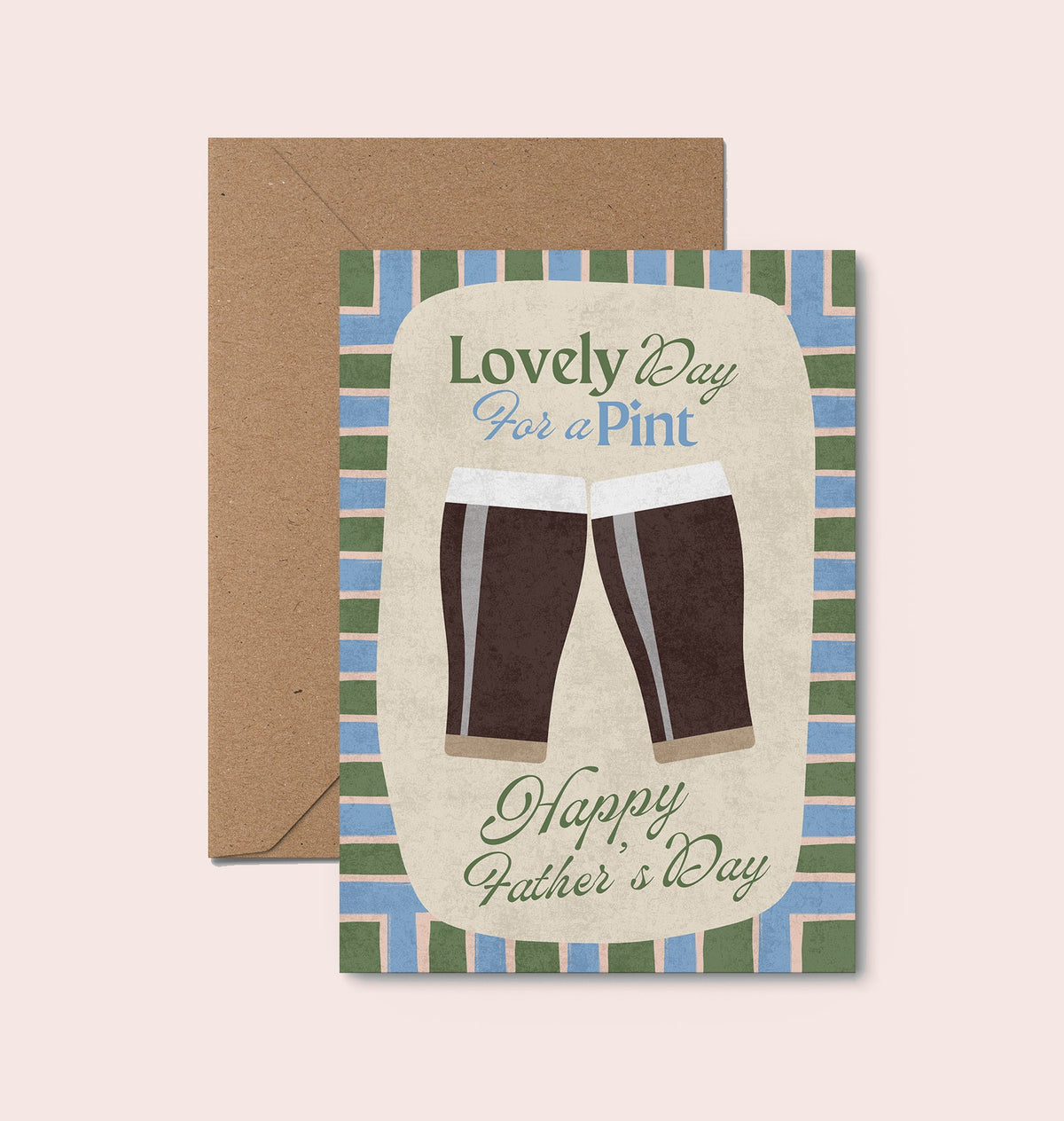 Lovely Day for a Pint Father's Day Card featuring a humorous beer-inspired design