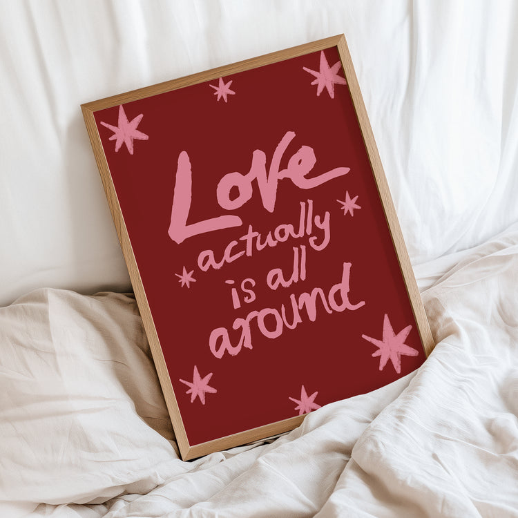 Love Is All Around Pink & Red Print
