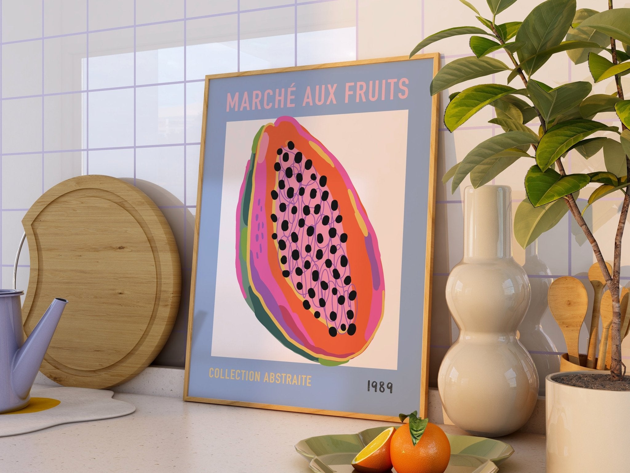 Marche Aux Fruits Poster | Unique Wall Art from Moonshine Prints