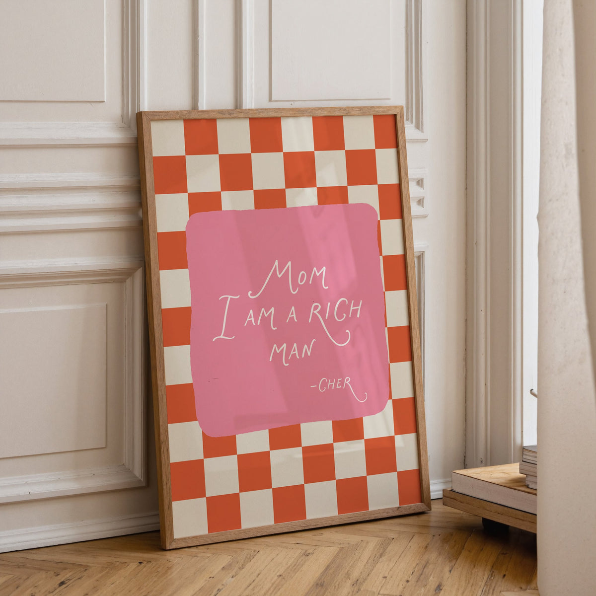 Mom I Am a Rich Man Quote Print empowering typography wall art