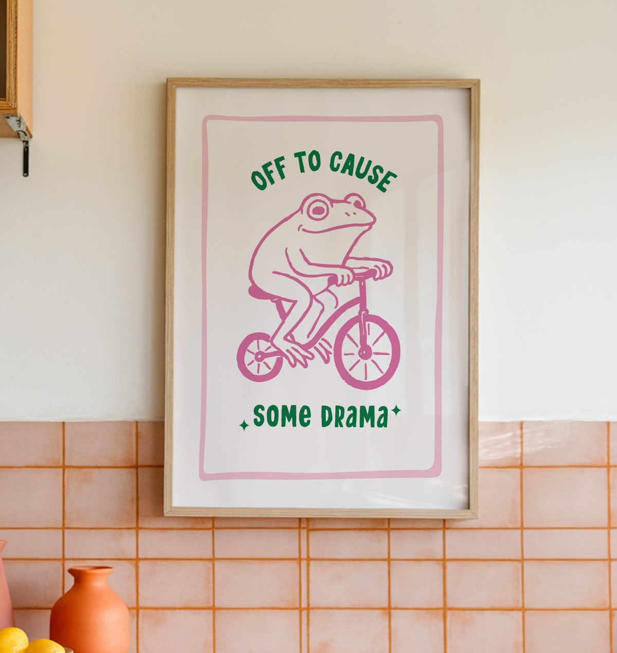 Off to Cause some Drama Frog Print