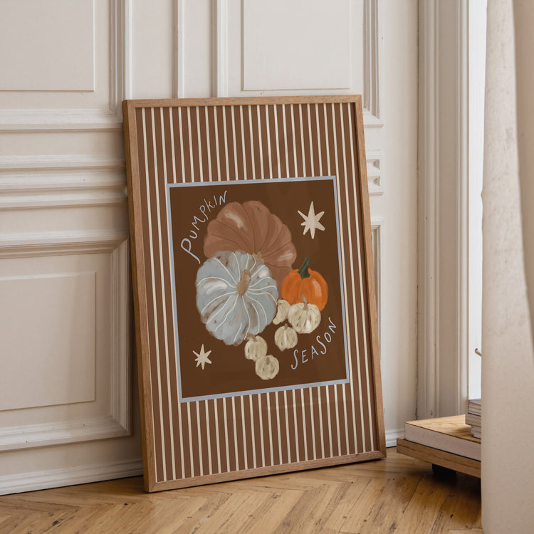 Pumpkin Season Brown Stripe Print