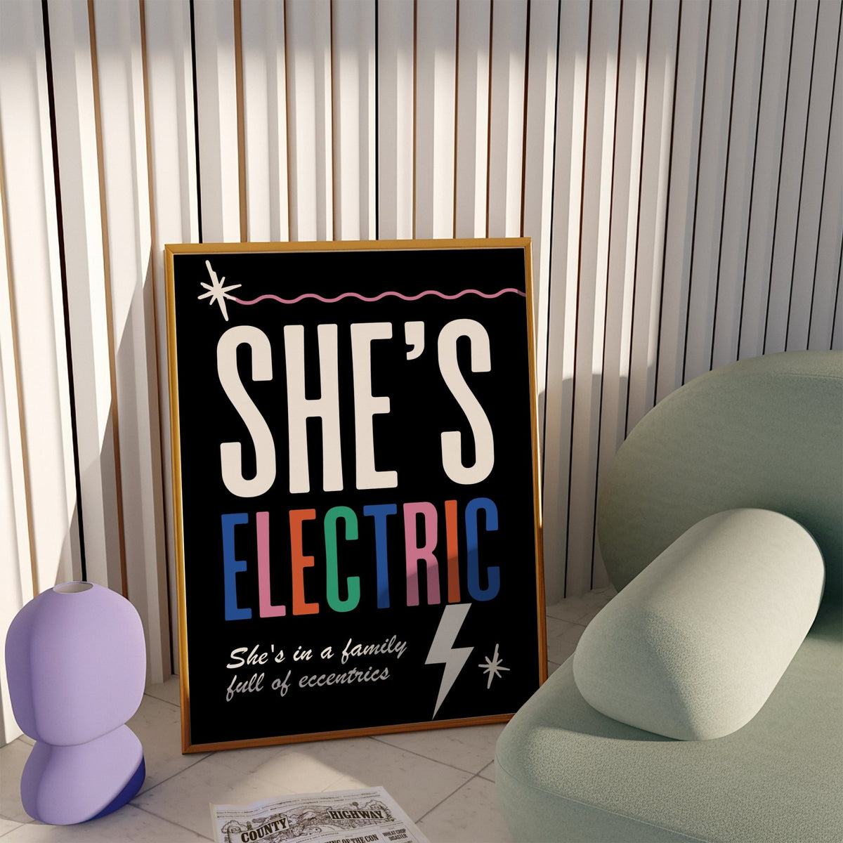 She's Electric Lyrics Inspired Print