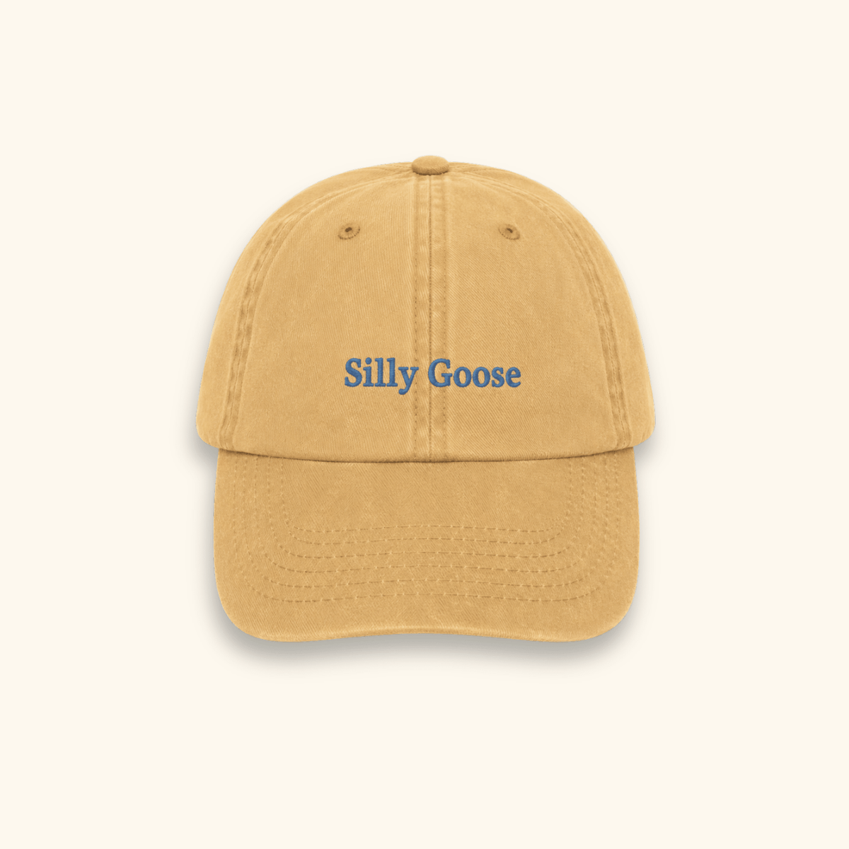 Silly Goose embroidered 100% cotton slogan cap with adjustable vintage-style fit