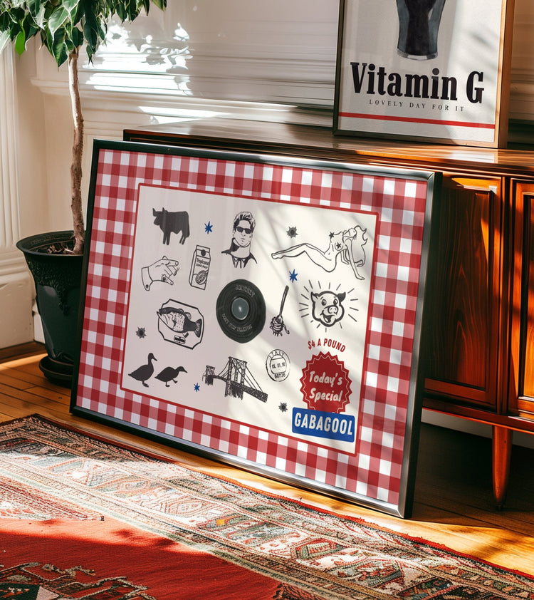 Close-up detail of Sopranos Inspired Illustrations Print on premium matte paper