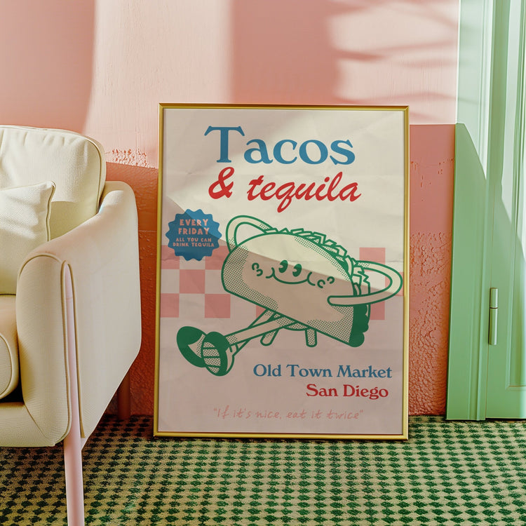 Tacos & Tequila Retro Kitchen Print