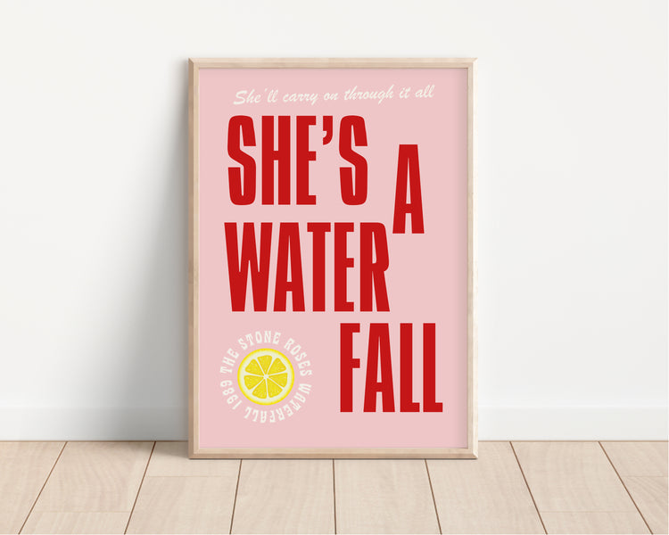 She's A Waterfall Stone Roses Inspired Poster