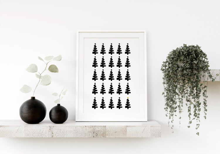 25 Christmas Trees Wall Picture