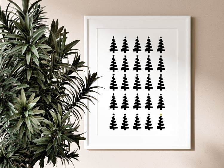 25 Christmas Trees Wall Poster