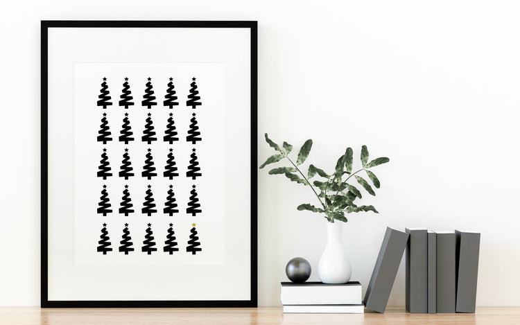 25 Christmas Trees Wall Print