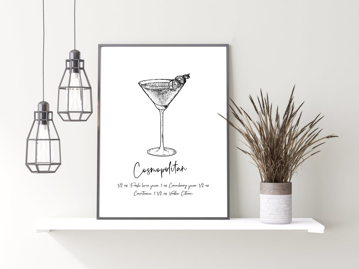 Cosmo Cocktail Recipe Poster