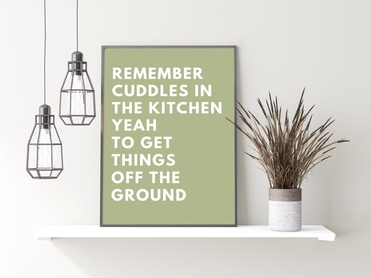 Cuddles In The Kitchen Poster