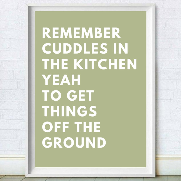 Cuddles In The Kitchen Print