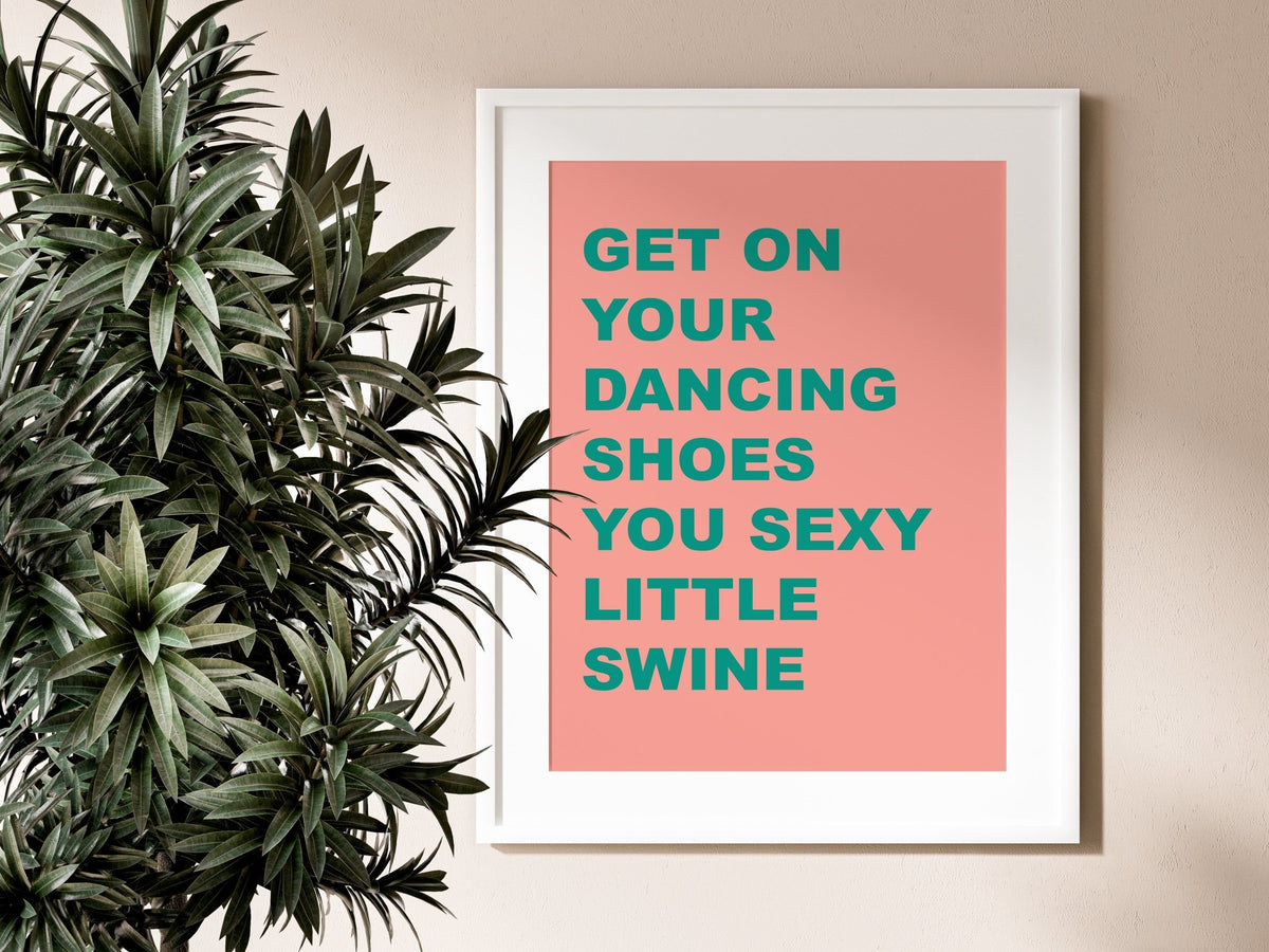 Dancing Shoes Pink and Green Poster