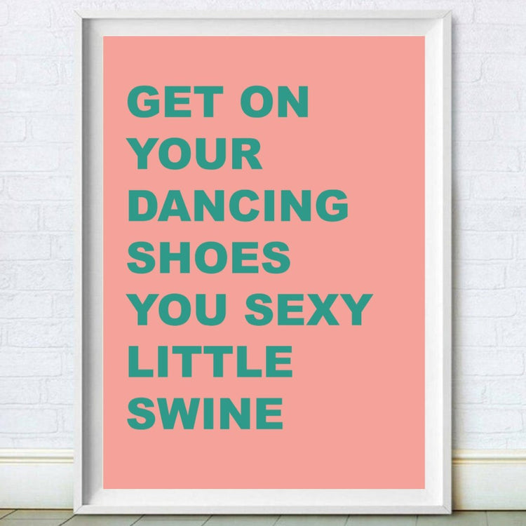 Dancing Shoes Pink and Green Print