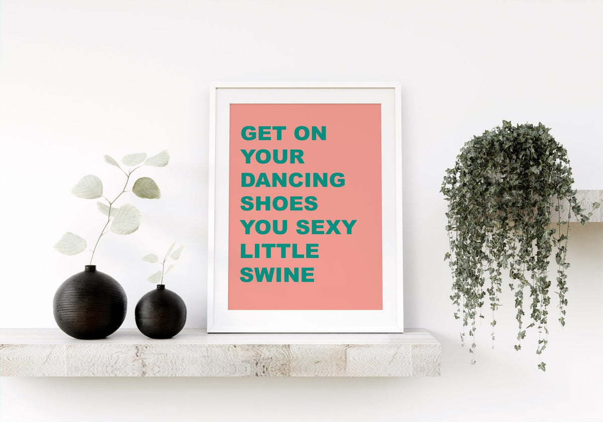 Dancing Shoes Pink and Green Wall Art