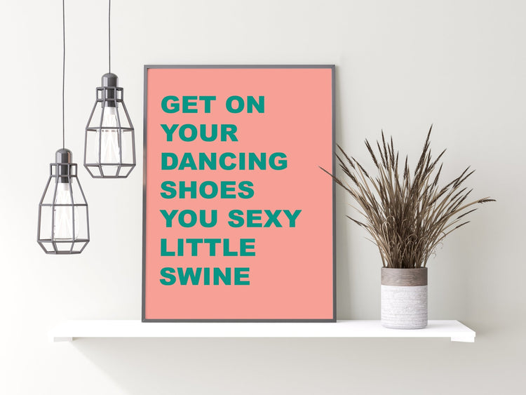 Dancing Shoes Pink and Green Wall Poster